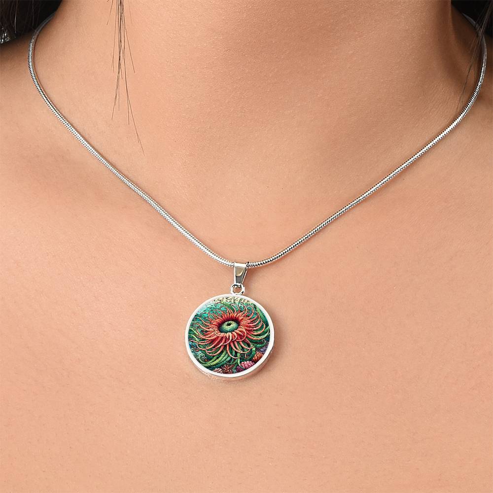 The Sea Anemone Circle Pendant Necklace