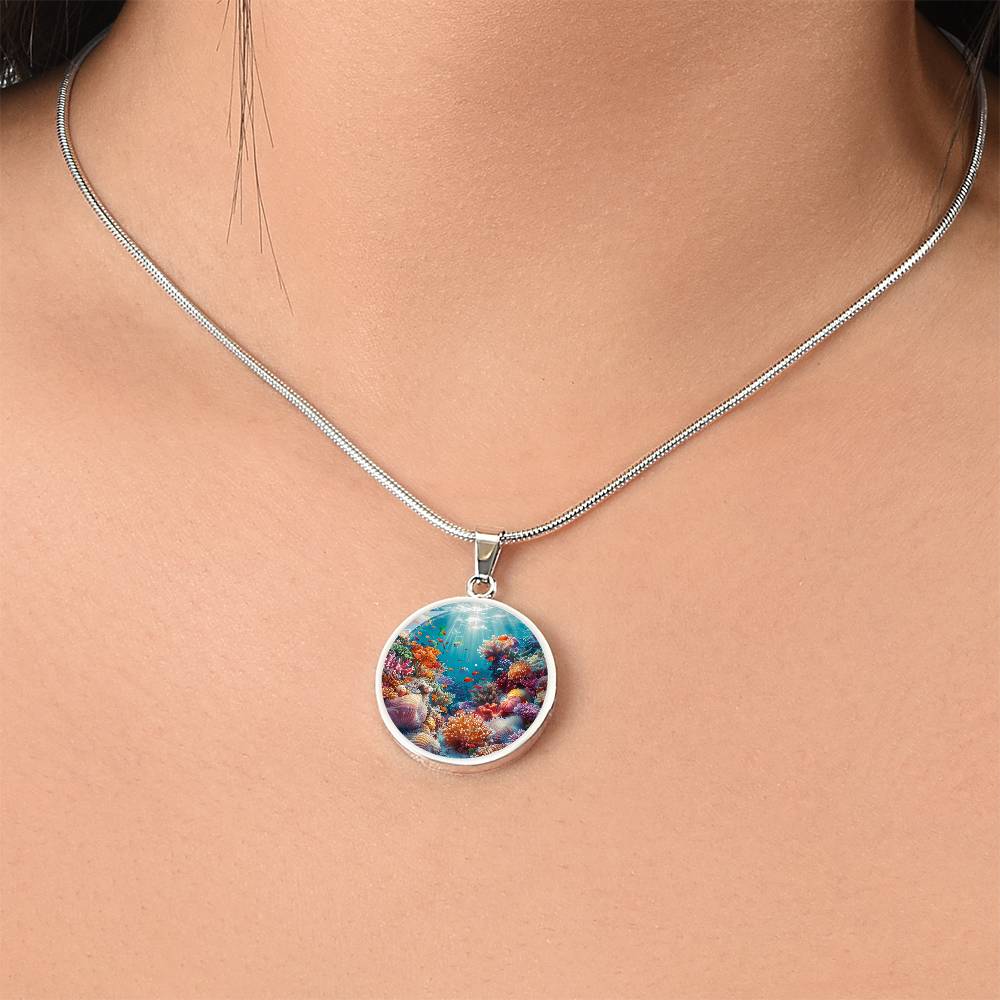 The Colorful Reef Circle Pendant Necklace