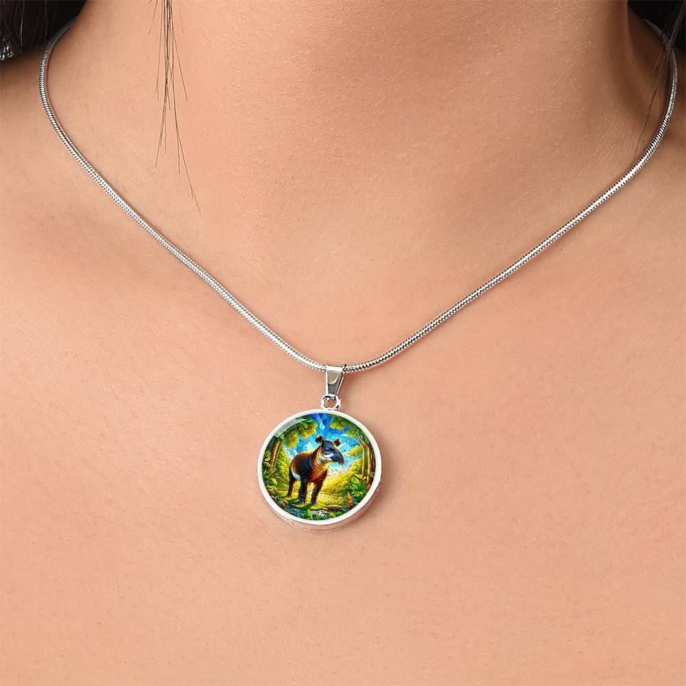 The Radiant Tapir Circle Pendant Necklace