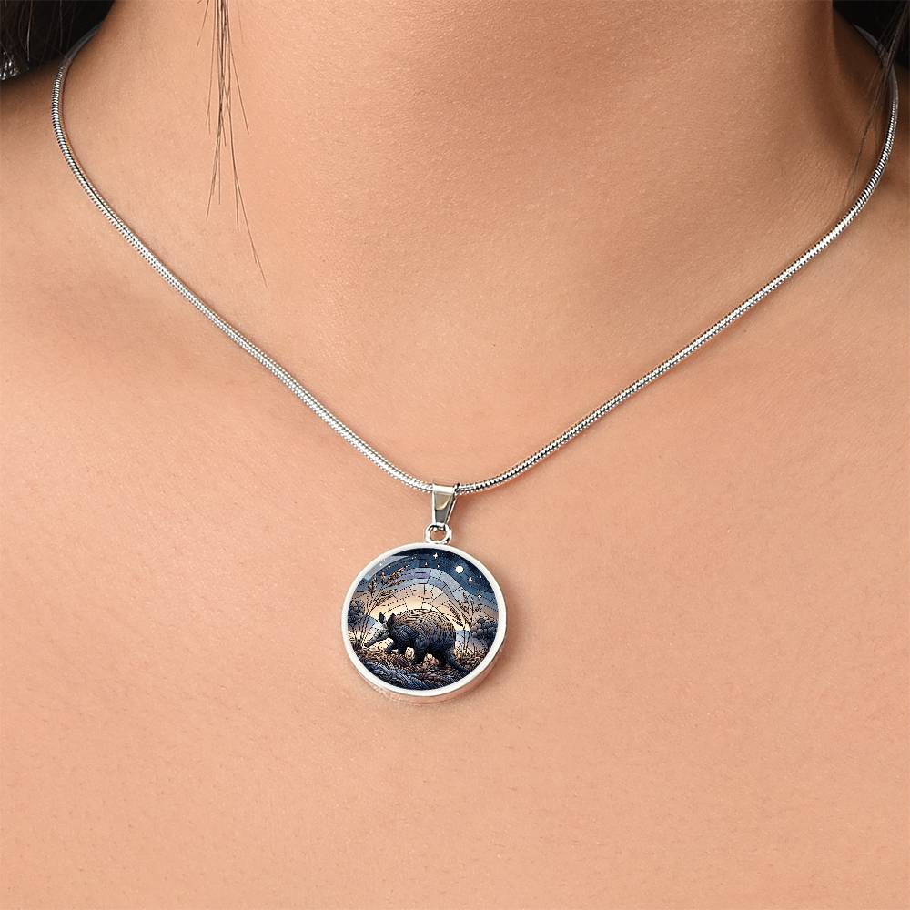 The Nocturnal Aardvark Circle Pendant Necklace