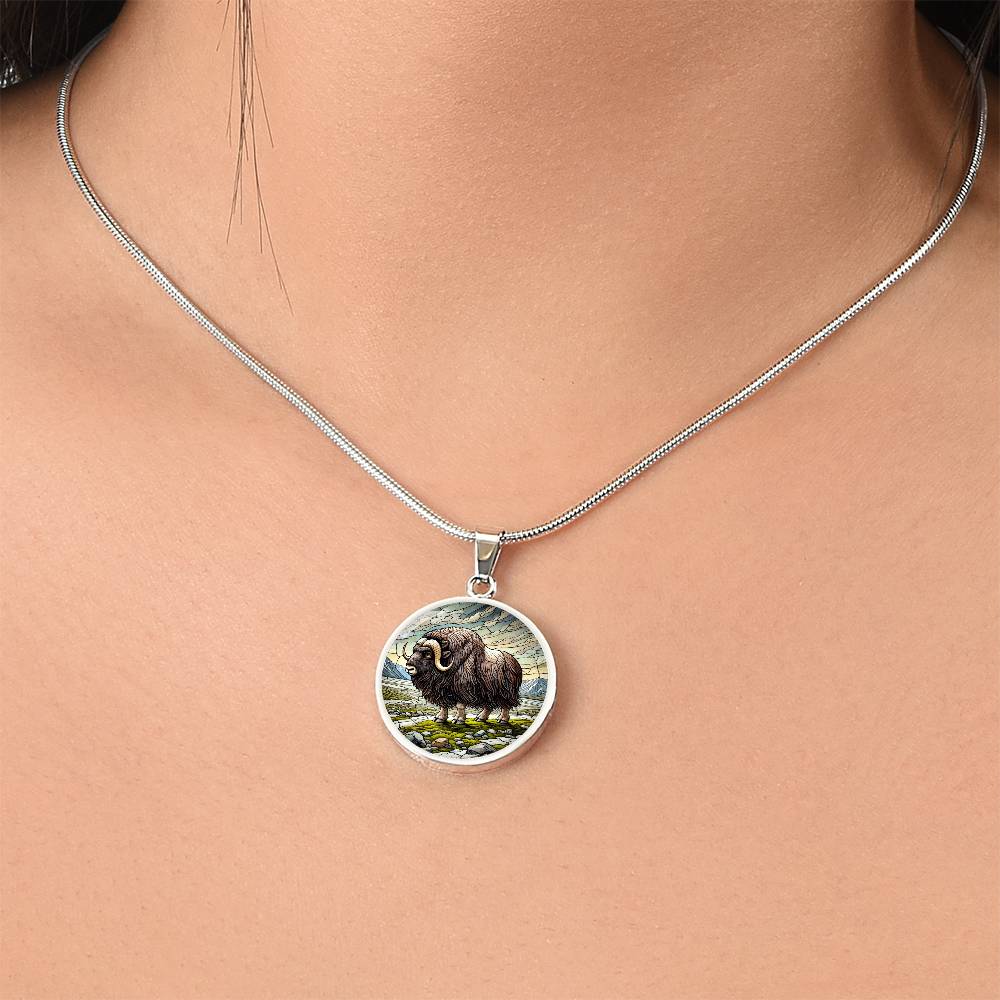 The Musk Ox Circle Pendant Necklace