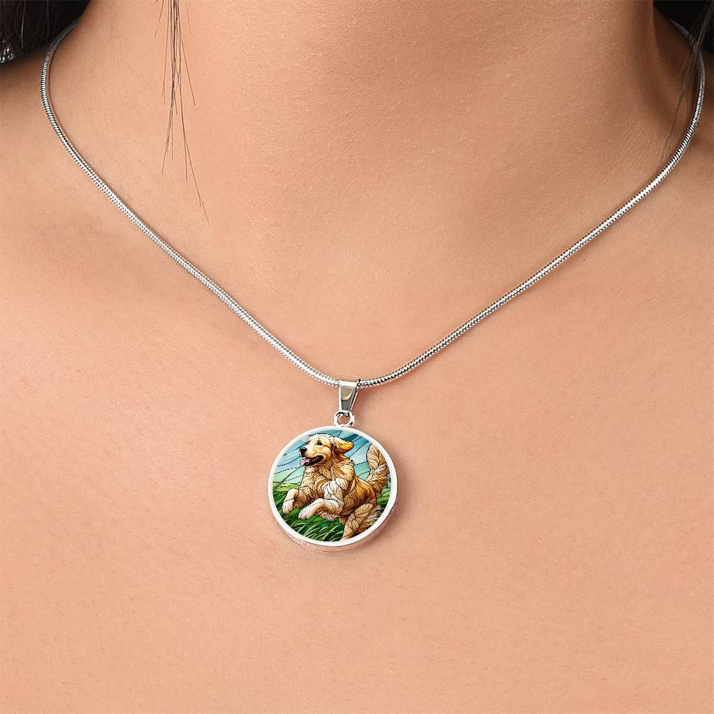 The Leaping Retriever Pendant Necklace