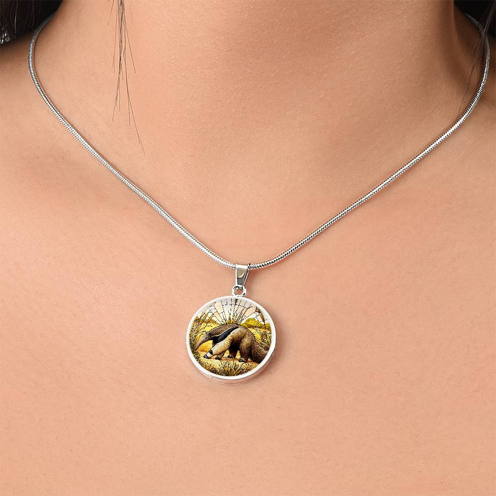 The Giant Anteater Circle Pendant Necklace