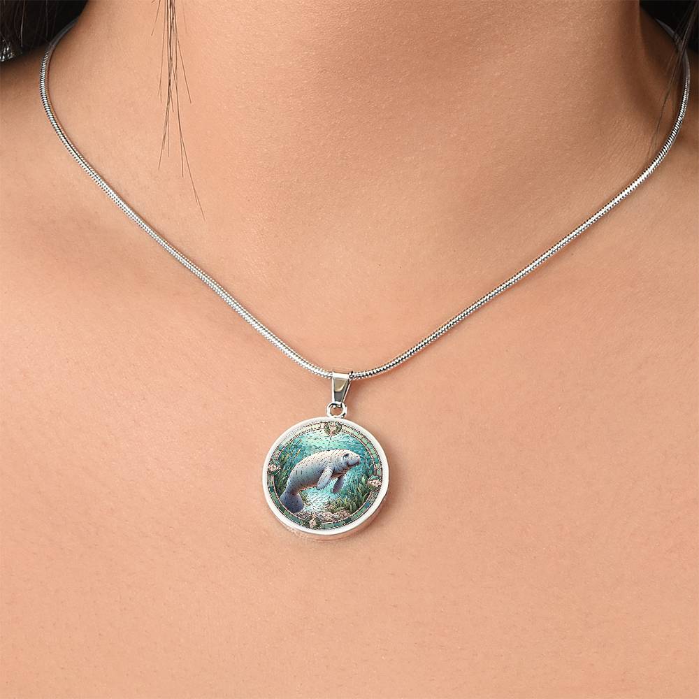 The Manatee Circle Pendant Necklace