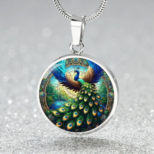 The Peacock Circle Pendant Necklace