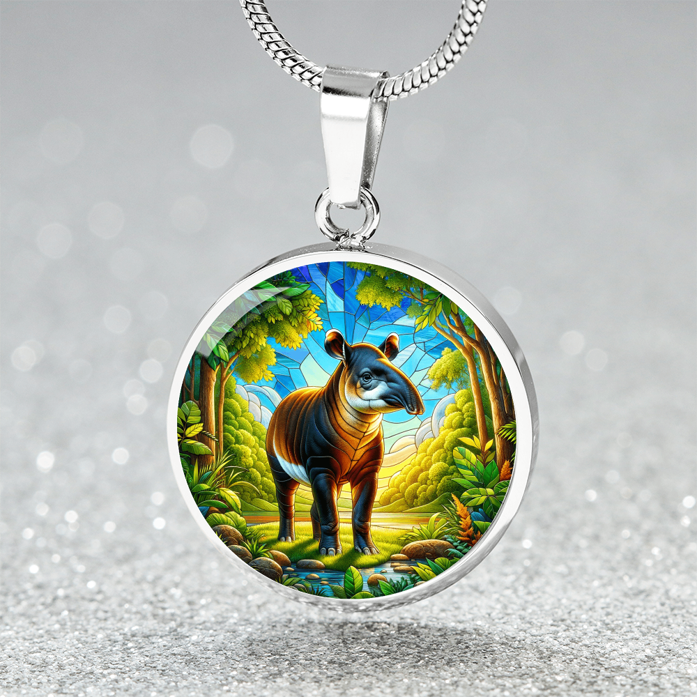 The Radiant Tapir Circle Pendant Necklace