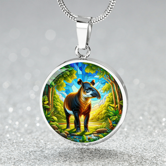 The Radiant Tapir Circle Pendant Necklace