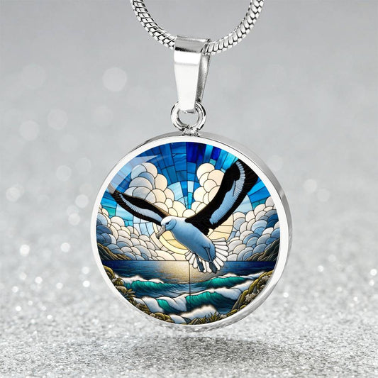 The Majestic Albatross Circle Pendant Necklace