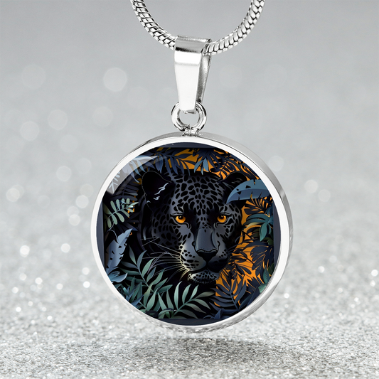 The Panther Circle Pendant Necklace