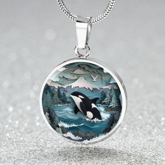 The Pacific Orca Circle Pendant Necklace