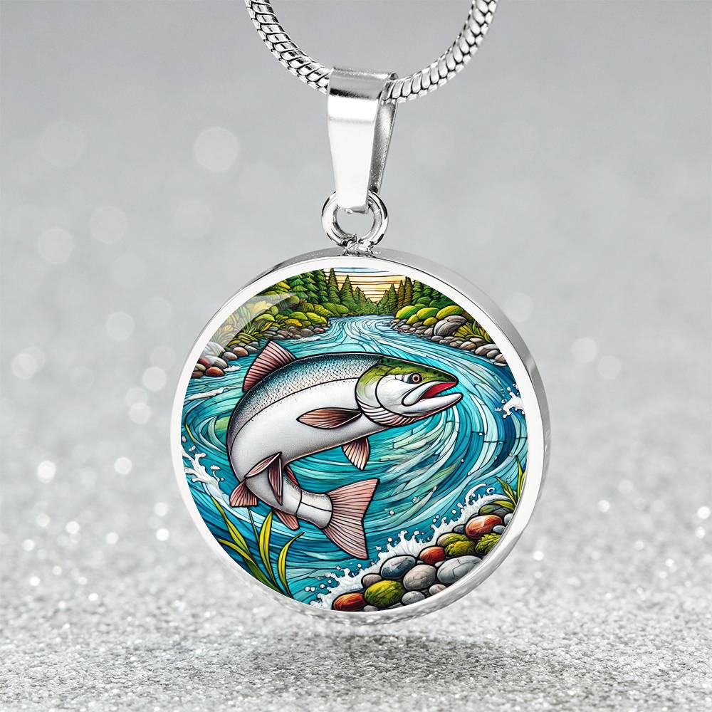 The Salmon Circle Pendant Necklace