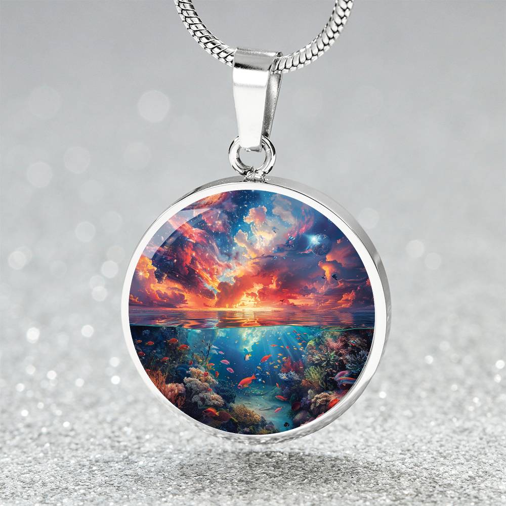 The Celestial Reef Circle Pendant Necklace