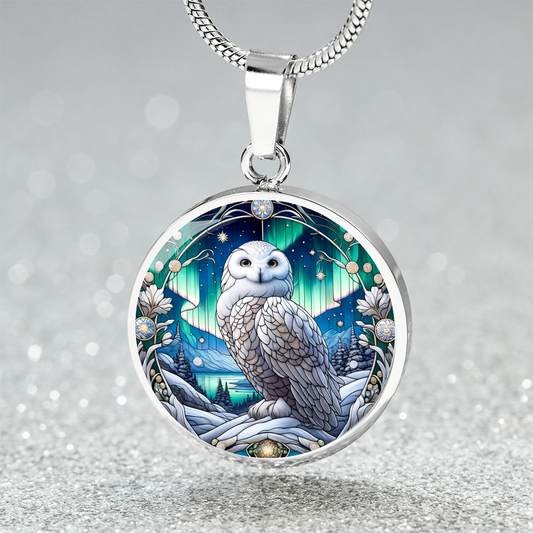 The Aurora Owl Circle Pendant Necklace