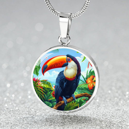 The Toucan Circle Pendant Necklace