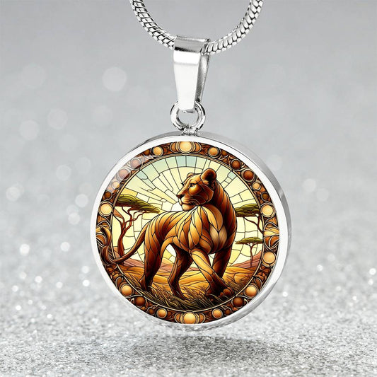 The Lioness Circle Pendant Necklace