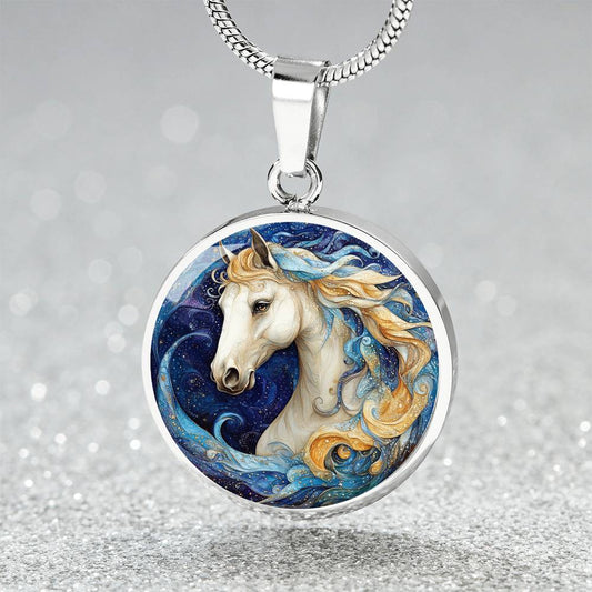 The Mystic Horse Circle Pendant Necklace