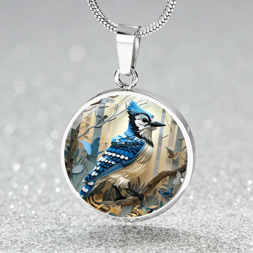 The Blue Jay Circle Pendant Necklace