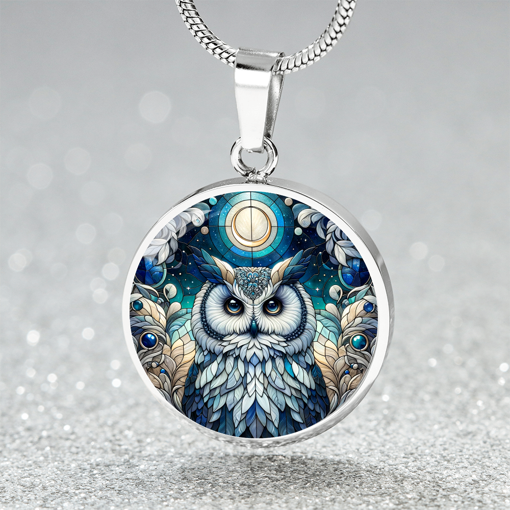 The Blue Owl Circle Pendant Necklace