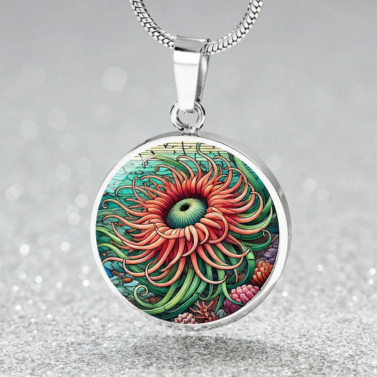 The Sea Anemone Circle Pendant Necklace