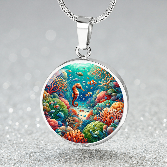 The Coral Reef Circle Pendant Necklace