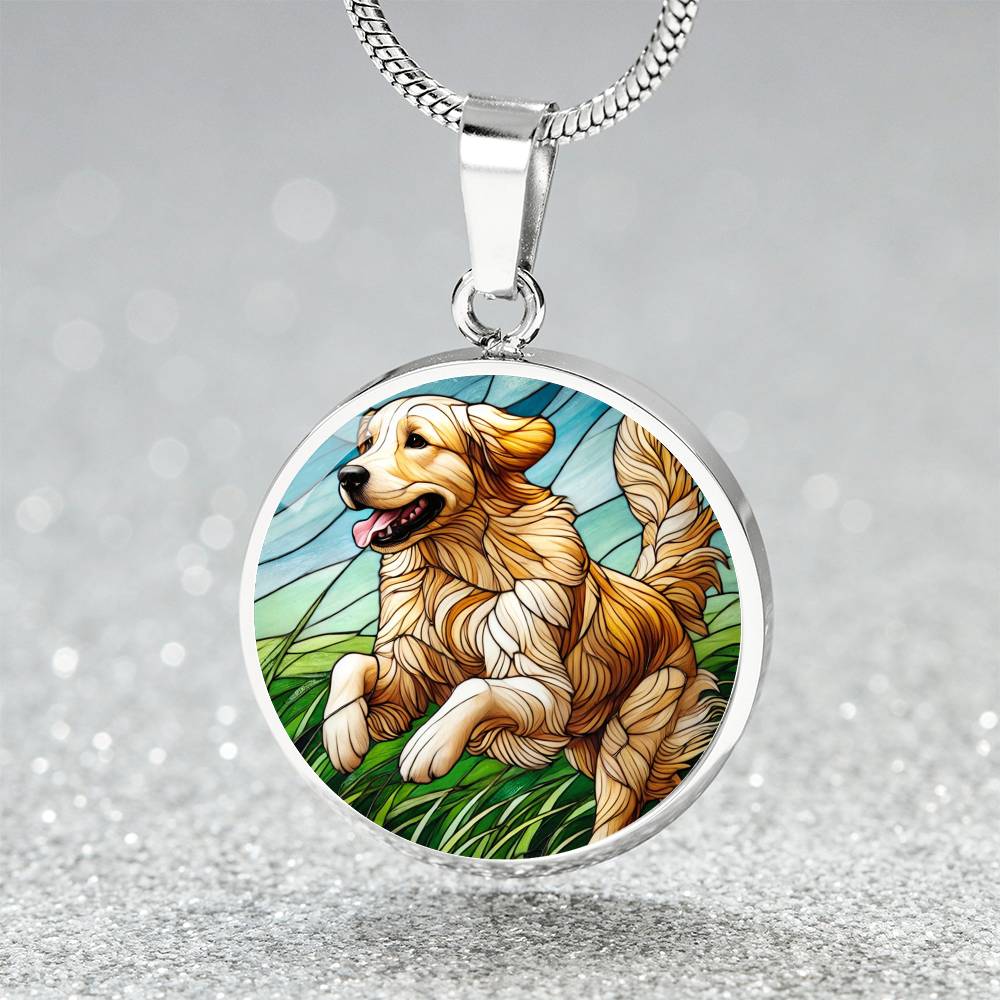 The Leaping Retriever Pendant Necklace