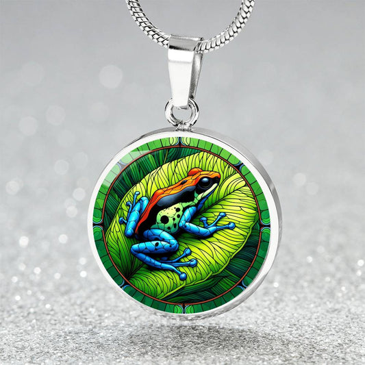 The Poison Dart Frog Circle Pendant Necklace