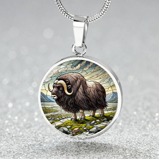 The Musk Ox Circle Pendant Necklace