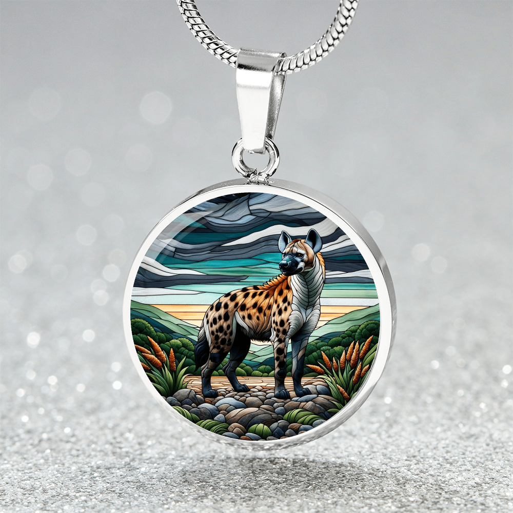 The Majestic Hyena Circle Pendant Necklace