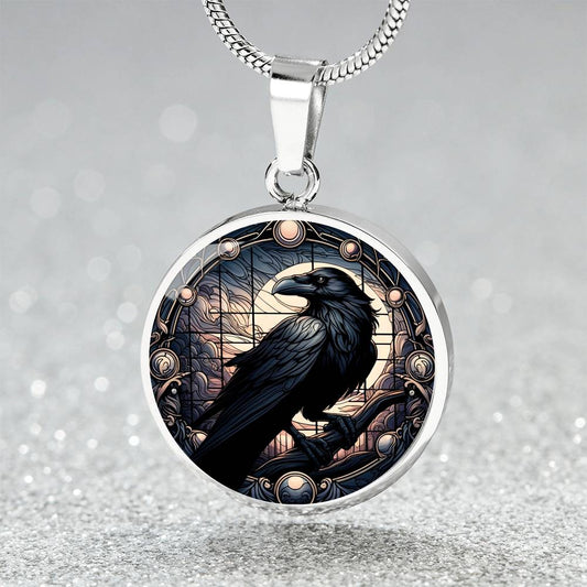 The Raven Circle Pendant Necklace