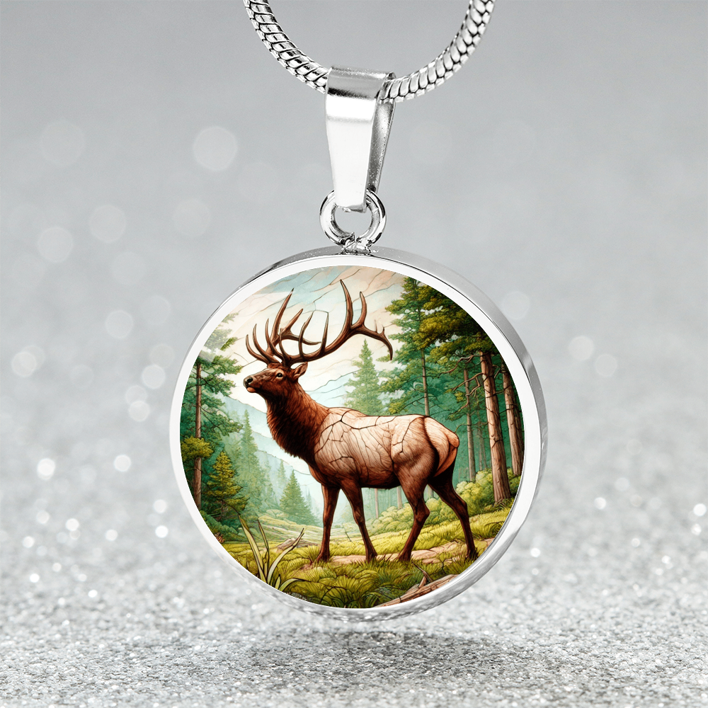 The Elk Circle Pendant Necklace