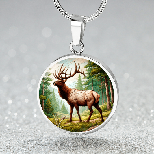 The Elk Circle Pendant Necklace