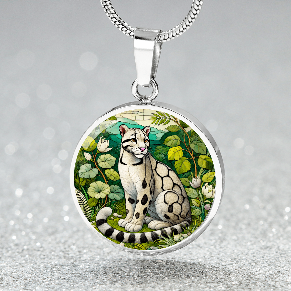 The Clouded Leopard Circle Pendant Necklace