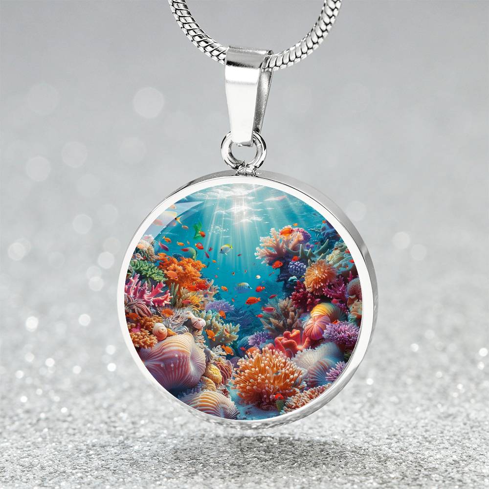 The Colorful Reef Circle Pendant Necklace