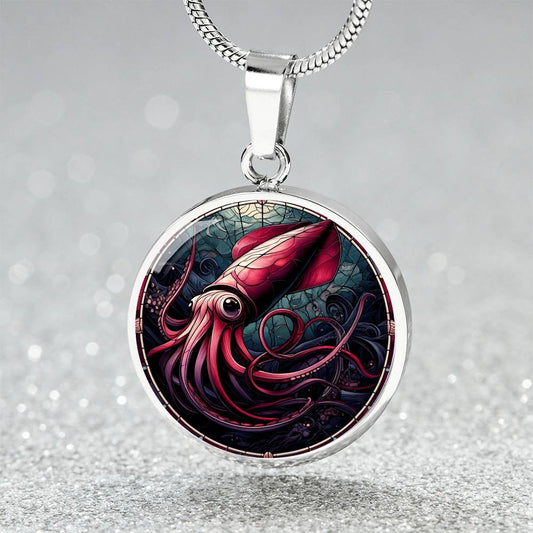 The Deep Sea Squid Circle Pendant Necklace