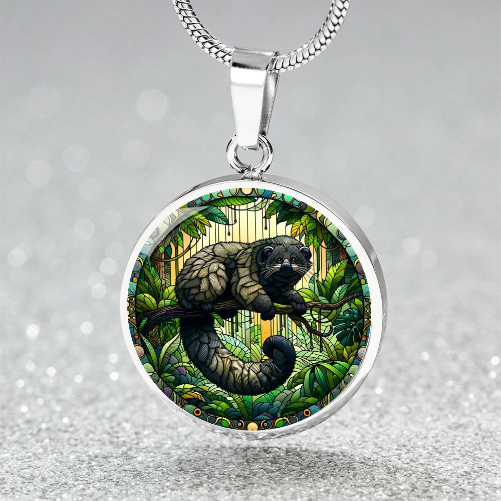 The Binturong Bearcat Circle Pendant Necklace