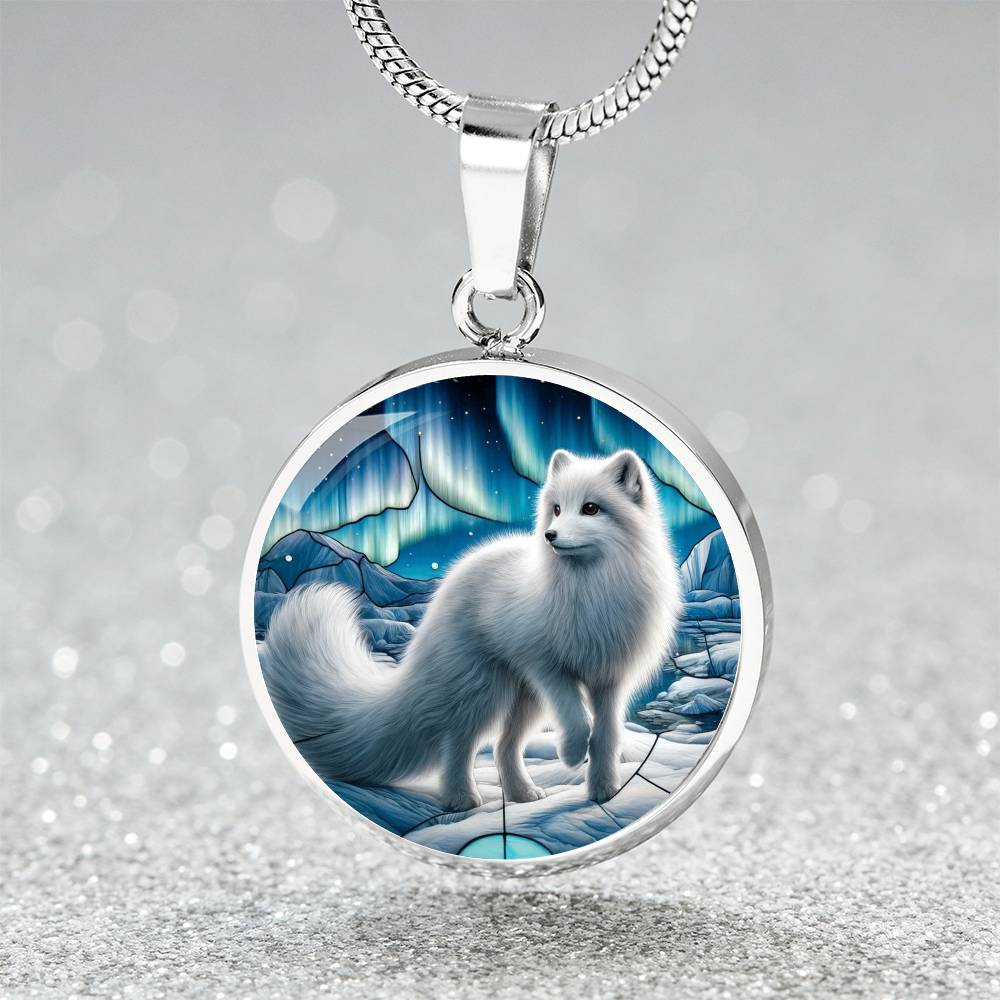 The Arctic Fox Aurora Circle Pendant Necklace