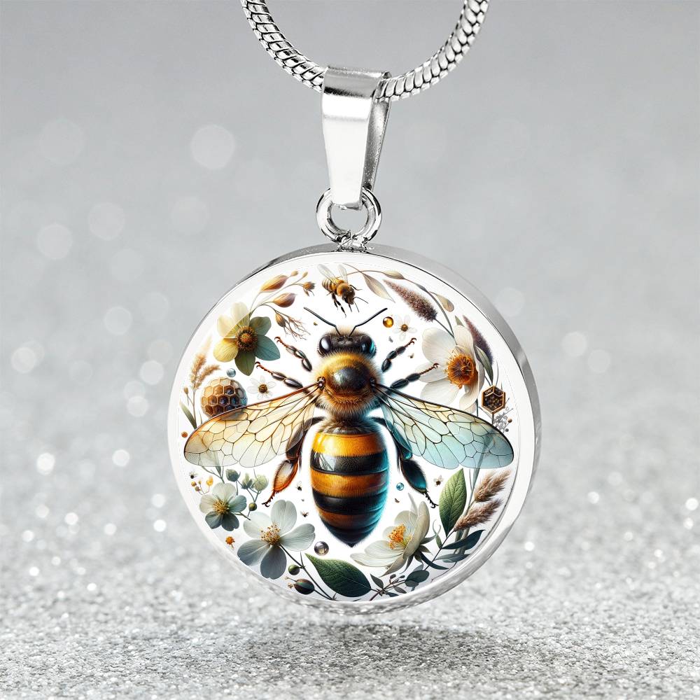 The Honeybee Circle Pendant Necklace