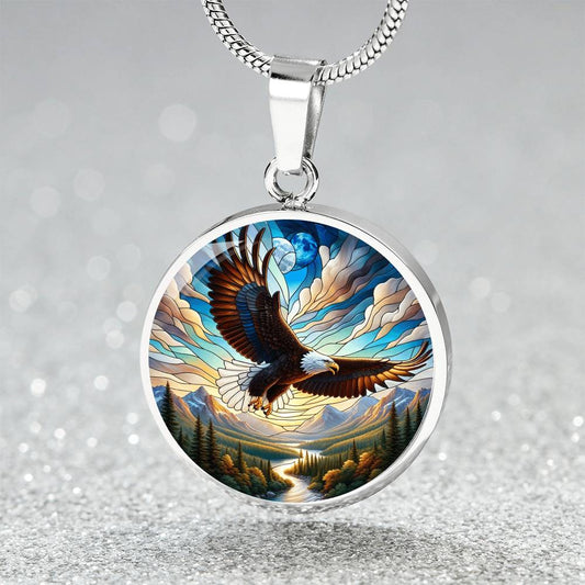 The Bald Eagle Circle Pendant Necklace