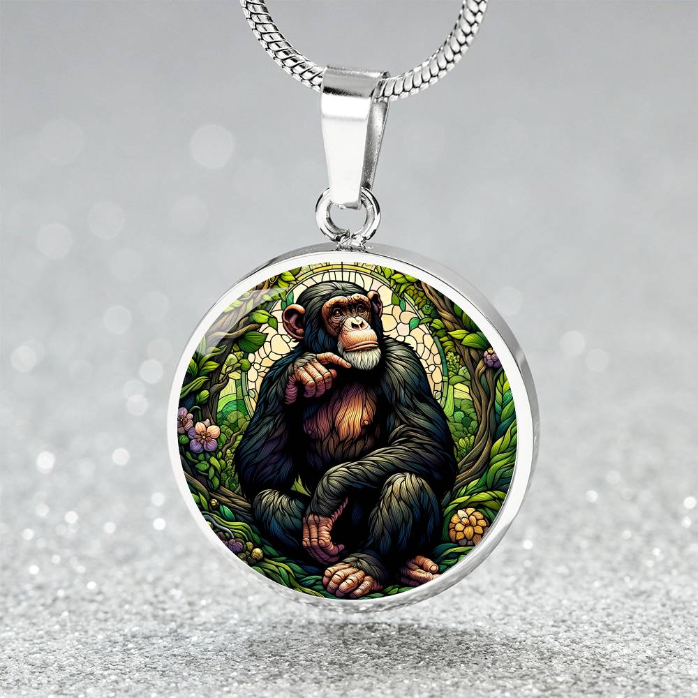 The Chimpanzee Circle Pendant Necklace