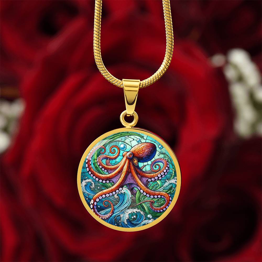 The Deep Sea Octopus Circle Pendant Necklace