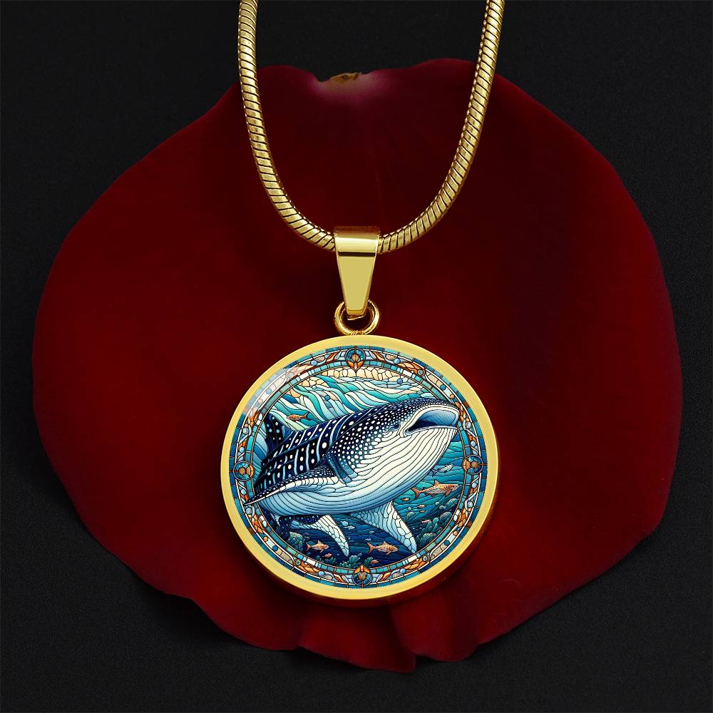 The Whale Shark Circle Pendant Necklace