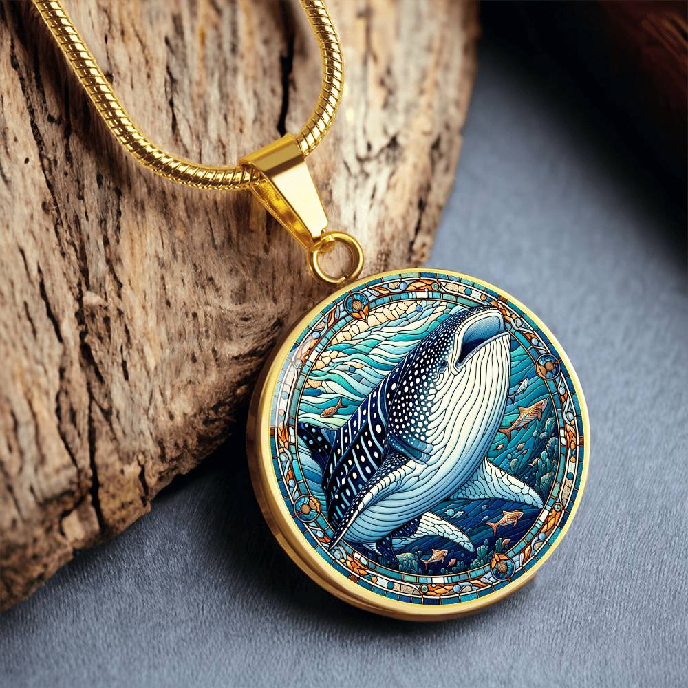 The Whale Shark Circle Pendant Necklace