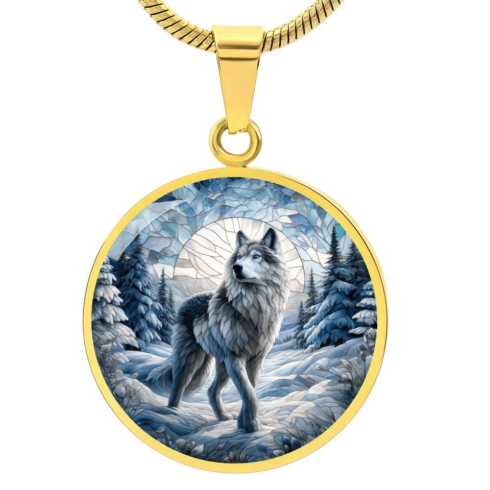 The Northern Wolf Circle Pendant Necklace