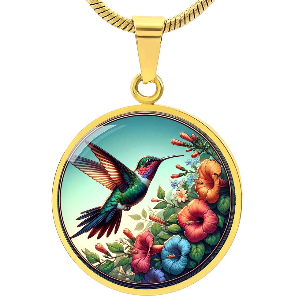 The Hummingbird Circle Pendant Necklace