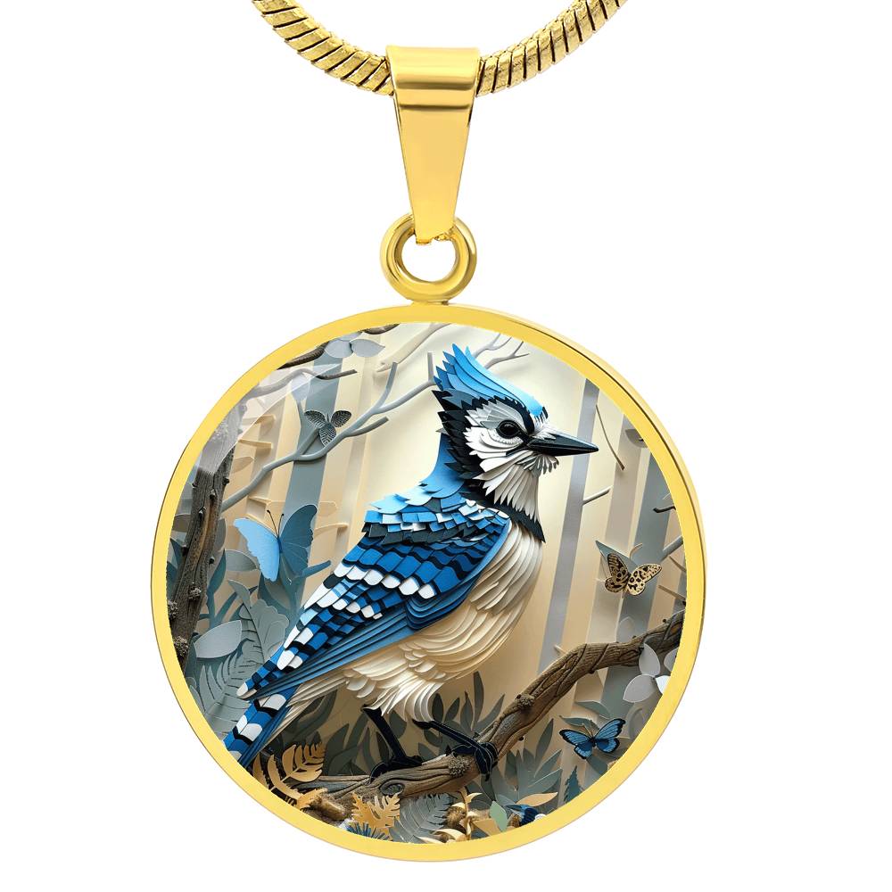 The Blue Jay Circle Pendant Necklace