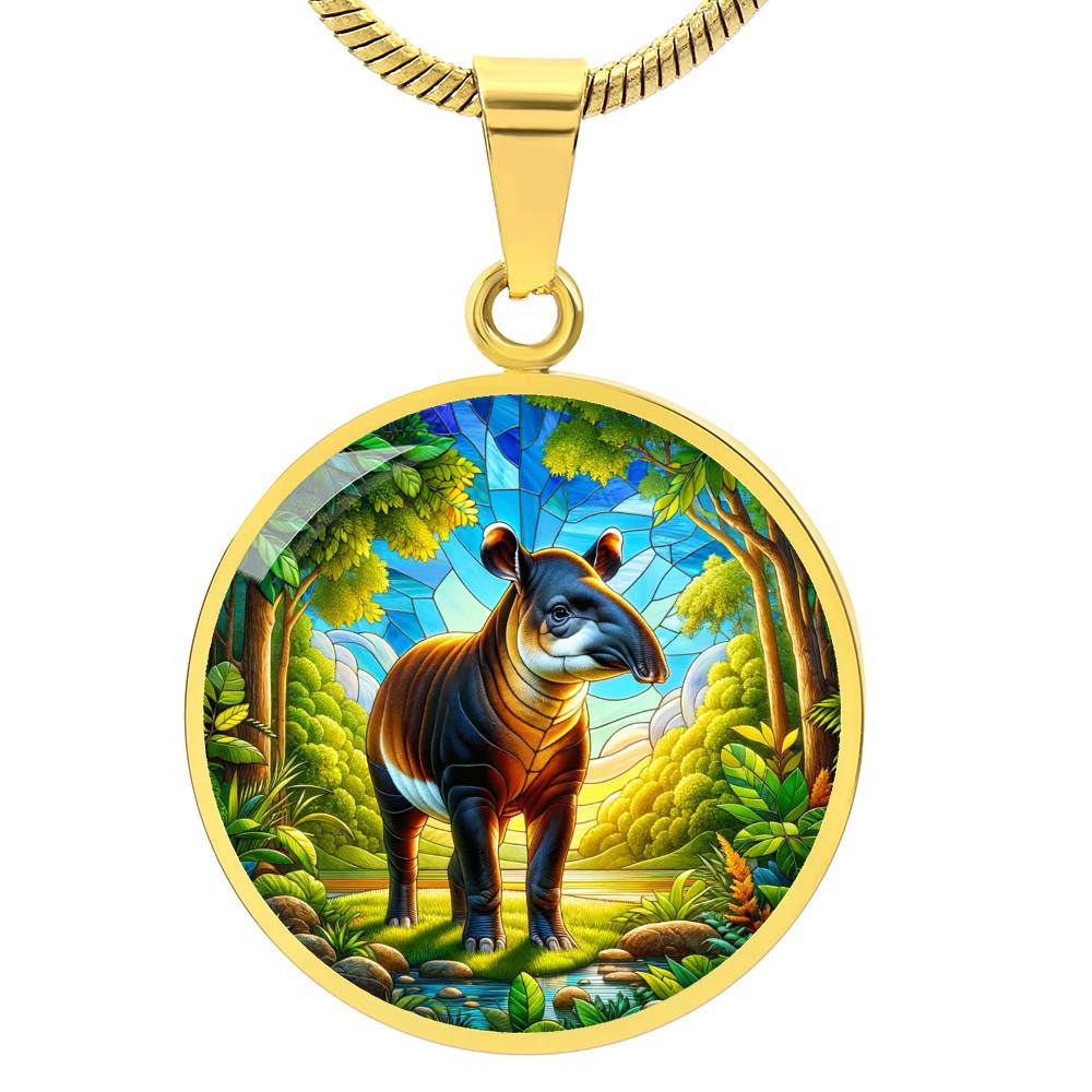 The Radiant Tapir Circle Pendant Necklace