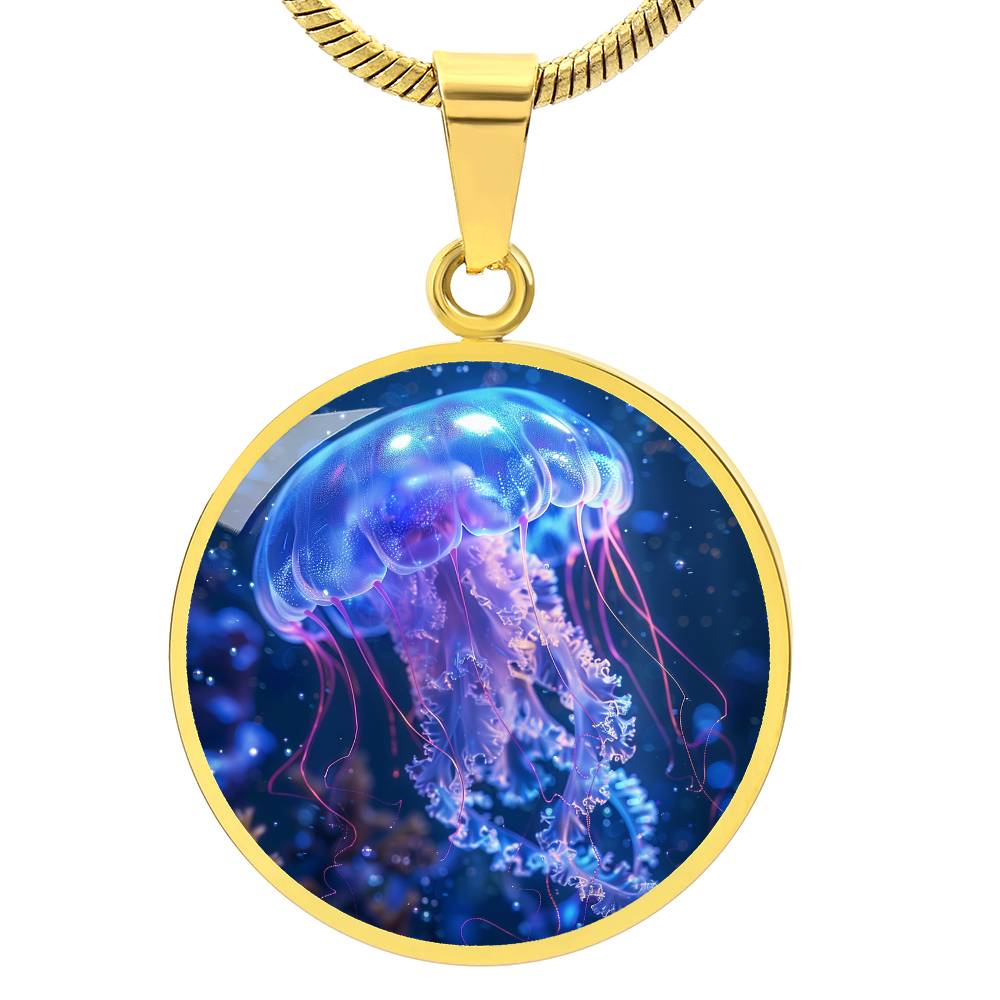 The Luminous Jellyfish Circle Pendant Necklace