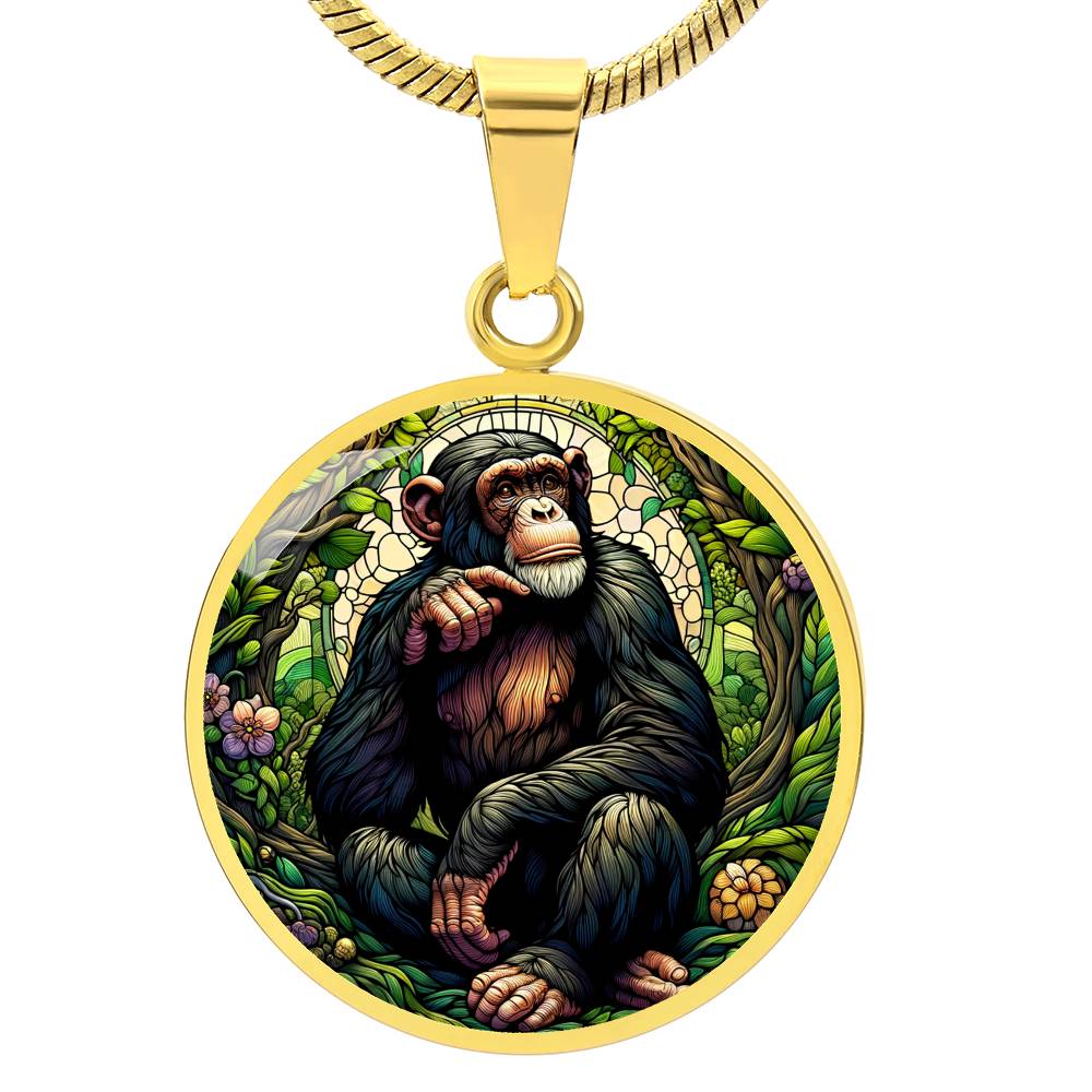 The Chimpanzee Circle Pendant Necklace