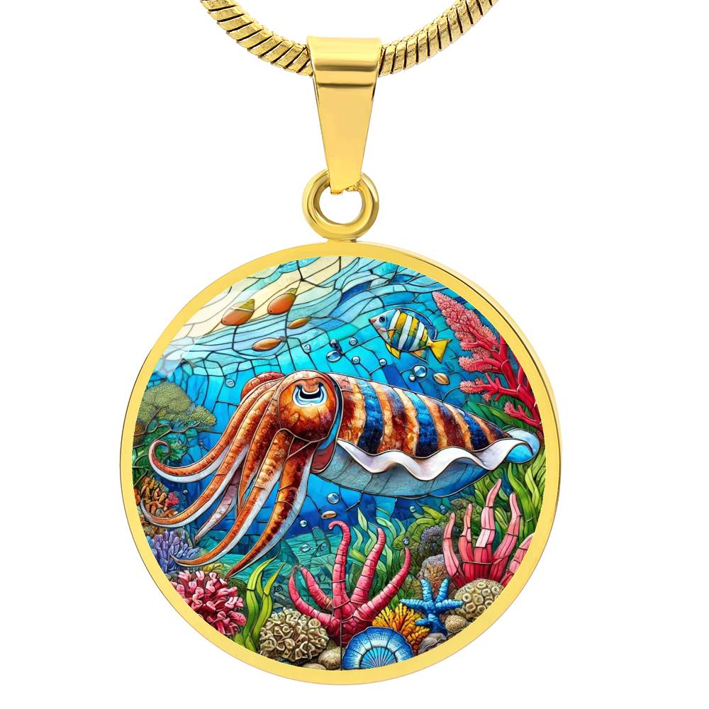 The Cuttlefish Circle Pendant Necklace