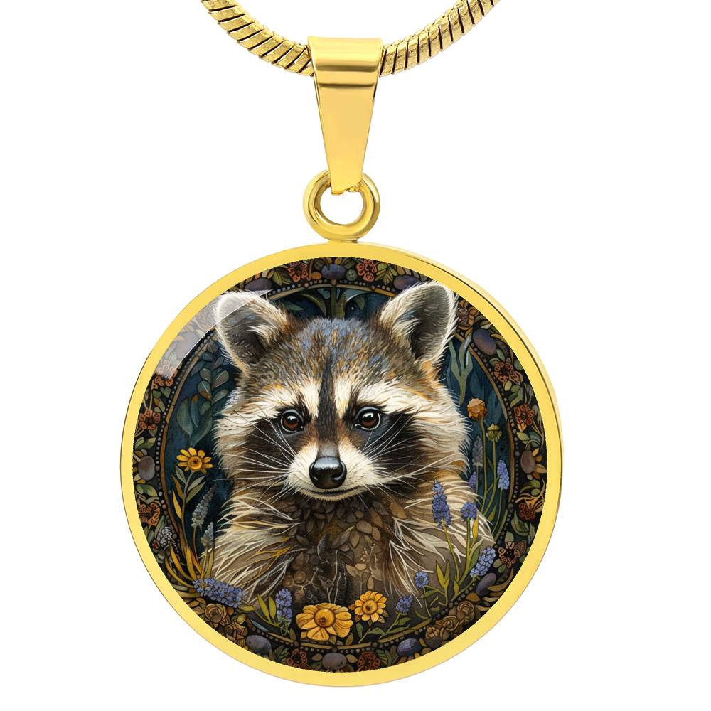 The Wildflowers Raccoon Circle Pendant Necklace